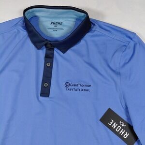 Rhone Men XL Blue Grant Thornton Invitational Performance Golf Polo Shirt NWT